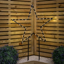 60cm Light up Dewdrop Metal Christmas Star with Garden Stake & Warm White LEDs