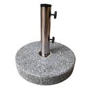 25kg Round Granite Garden Parasol / Umbrella Base Weight Stainless Steel Pole