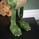 85cm Tall Green Plush Big Lizard Dino Standing Christmas Decoration with Santa Hat