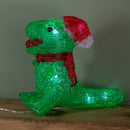 15cm Set Of 5 Battery Operated Light Up Christmas Dinosaur Ornaments With 40 Cool White LEDs