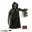 1.47m Tall Light Up Corroded Rise Up Reaper Skeleton Halloween Animatronic Decoration