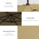 Outsunny 3 m Cantilever Parasol with Cross Base, Crank Handle, 6 Ribs, Brown