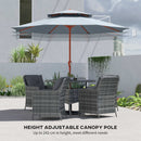 Outsunny 2.7 M Garden Parasol With Double Top, Light Grey