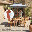 Outsunny 2.7 M Garden Parasol With Double Top, Light Grey