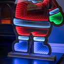 74cm Infinity Light up Standing Santa Christmas Decoration with Multi-Coloured LEDs on Metal Base
