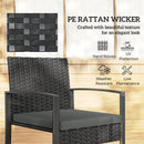Outsunny Rattan Bistro Set, 3 PCS Garden Furniture with Cushion, Dark Grey