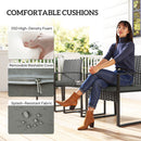 Outsunny Rattan Bistro Set, 3 PCS Garden Furniture with Cushion, Dark Grey