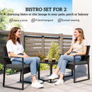 Outsunny Rattan Bistro Set, 3 PCS Garden Furniture with Cushion, Dark Grey