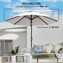 Outsunny UPF 50+ Replacement Parasol Canopy Parasol Cover Replacement