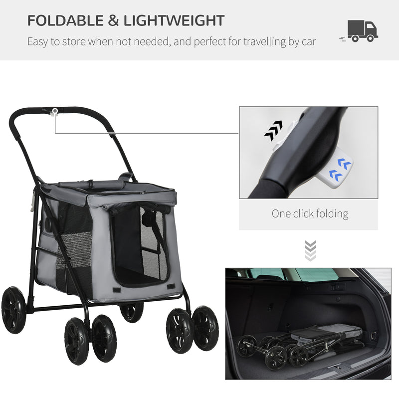 PawHut Sac de Transport Pliable pour Animaux de Compagnie avec poignée Ouverture supérieure Tissu en Maille (Gris Noir, 89,5L x 62,5l x 62,5H cm PawHut Sac de Transport Pliable pour Animaux de Compagnie avec poignée Ouverture supérieure Tissu en Maille (Gris Noir, 89,5L x 62,5l x 62,5H cm