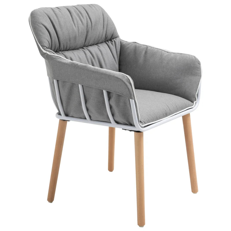 HOMCOM Contrast Piped Accent Chair - Grey