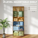 HOMCOM 6 Tier Bookshelf, Freestanding Bookcase with Adjustable Shelves