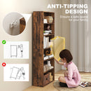 HOMCOM 6 Tier Bookshelf, Freestanding Bookcase with Adjustable Shelves