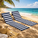 Outsunny Garden Beach Chair Mat, Sun Lounger Seats with Adjustable Back