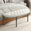 HOMCOM Half-Circle End Bench Footstool