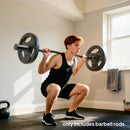 SPORTNOW 4ft Olympic EZ Curl Bar, Barbell Bar for 2" Weight Plates, Black