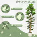 HOMCOM Artificial Fiddle Leaf Fig Tree With Solid Wood Trunks