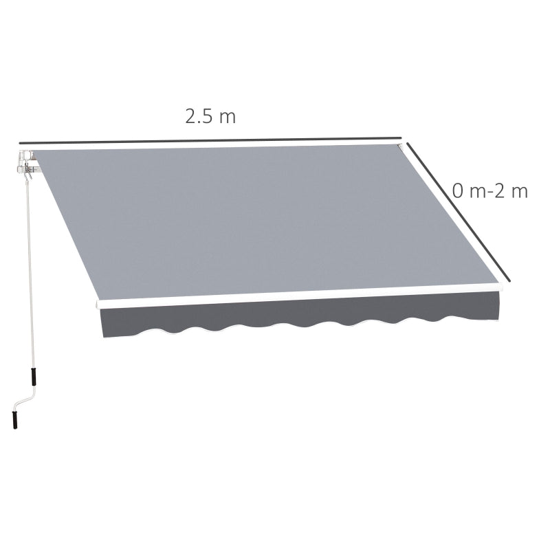 Outsunny  Retractable Awning  2.5m x 2m - Grey