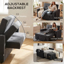 HOMCOM 2 Seater Sofa Bed Convertible Bed Settee With Pillows, Black