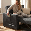 HOMCOM 2 Seater Sofa Bed Convertible Bed Settee With Pillows, Black