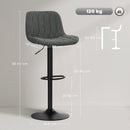 HOMCOM Bar Stools Set Of 2, Modern Armless Bar Chairs