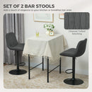 HOMCOM Bar Stools Set Of 2, Modern Armless Bar Chairs