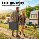 Outsunny 2ft Folding Camping Table, Picnic Table With Storage Layer, Black