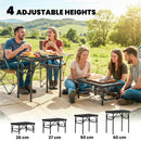Outsunny 2ft Folding Camping Table, Picnic Table With Storage Layer, Black