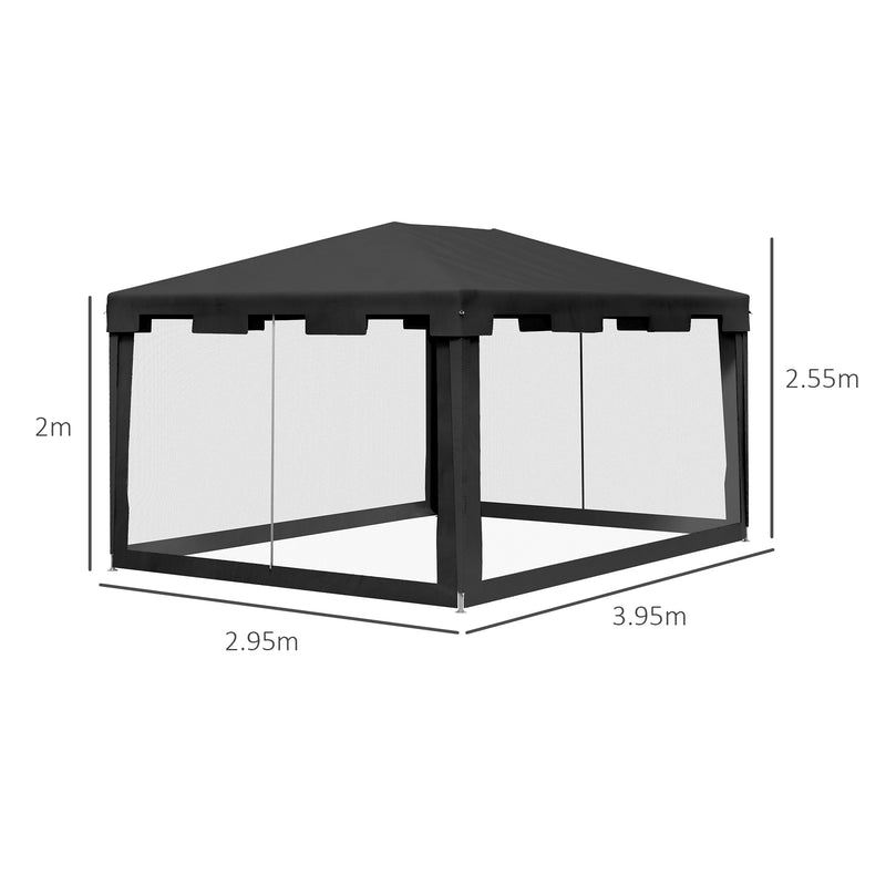 Outsunny 4 x 3m Party Tent Waterproof Garden Gazebo Canopy Wedding Cover Shade