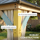 Outsunny 3 X 3 M Hardtop Gazebo, Double Roof Garden Gazebo, Light Grey