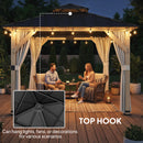Outsunny 3 X 3 M Hardtop Gazebo, Double Roof Garden Gazebo, Light Grey