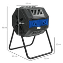 Outsunny 160L Outdoor Tumbling Compost Bin with Dual Chamber