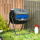 Outsunny 160L Outdoor Tumbling Compost Bin with Dual Chamber