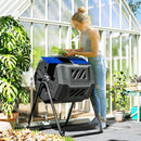 Outsunny 160L Outdoor Tumbling Compost Bin with Dual Chamber