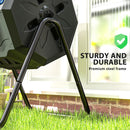 Outsunny 160L Outdoor Tumbling Compost Bin with Dual Chamber