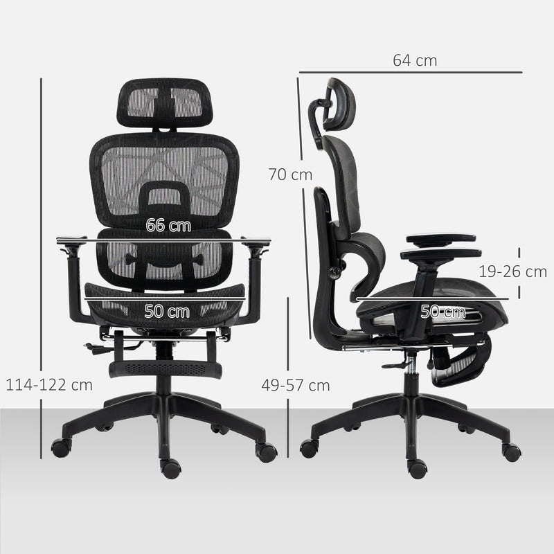 HOMCOM Ergonomic Office Chair Swivel Computer Chair with 3D Armrest