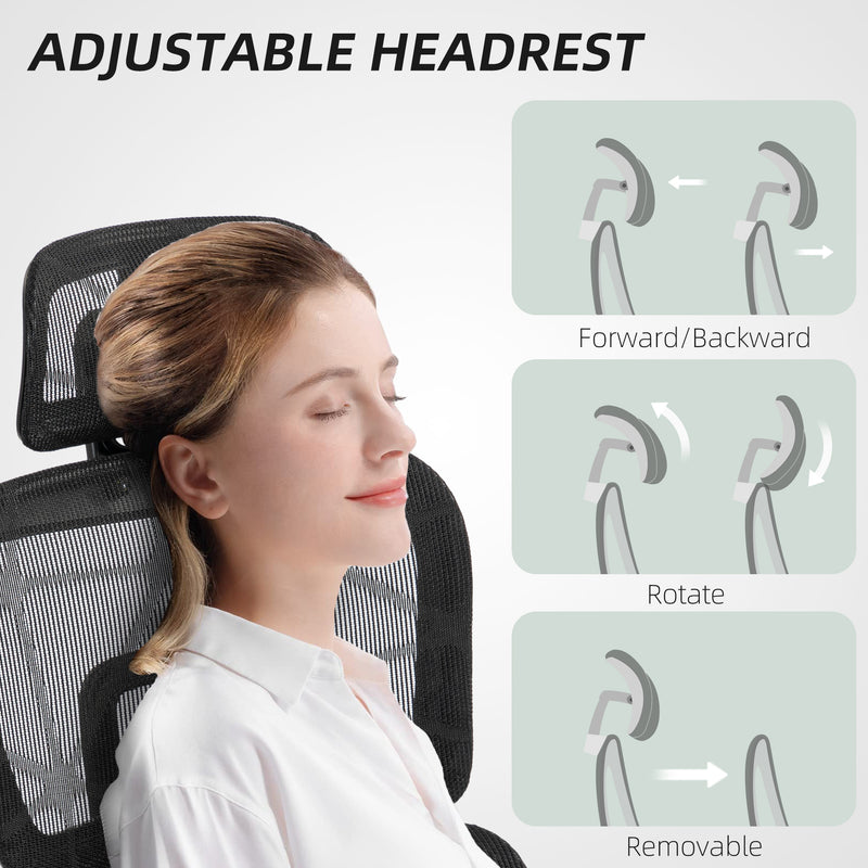 HOMCOM Ergonomic Office Chair Swivel Computer Chair with 3D Armrest