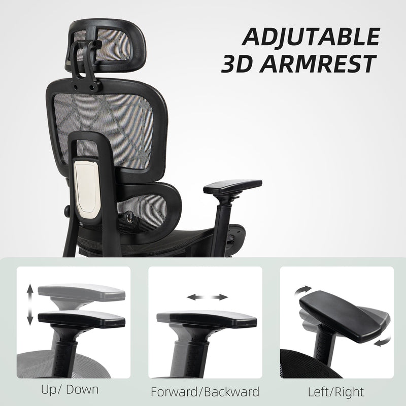 HOMCOM Ergonomic Office Chair Swivel Computer Chair with 3D Armrest