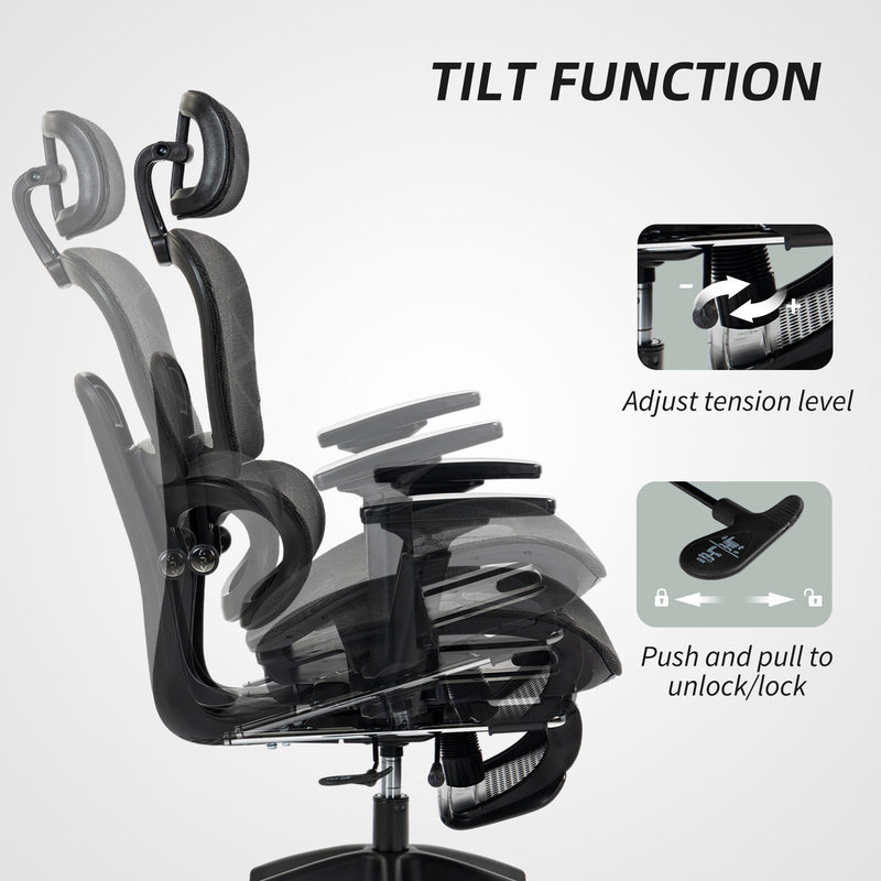 HOMCOM Ergonomic Office Chair Swivel Computer Chair with 3D Armrest