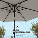 Outsunny 2.6M Garden Parasol Umbrella with Aluminium Pole, Tilt, Crank