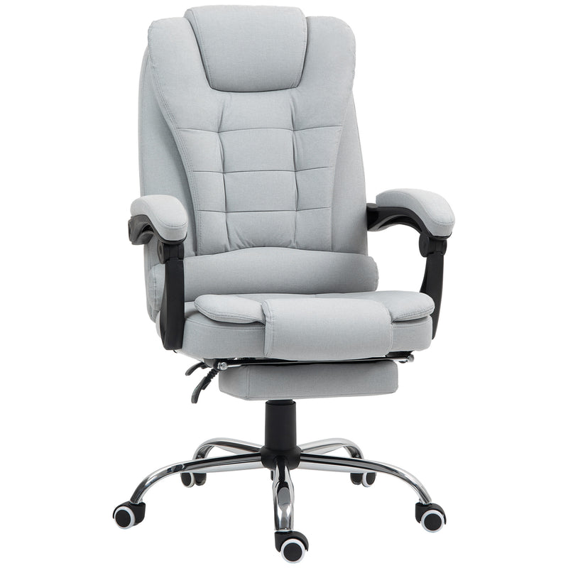 HOMCOM Executive Office Chair Swivel Chair with Footrest Light Grey