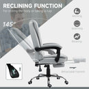HOMCOM Executive Office Chair Swivel Chair With Footrest Light Grey