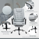 HOMCOM Executive Office Chair Swivel Chair With Footrest Light Grey