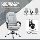 HOMCOM Executive Office Chair Swivel Chair With Footrest Light Grey
