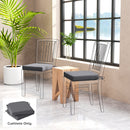 Outsunny Outdoor Chair Seat Cushions Set of 2, Garden Chair Cushions, Grey