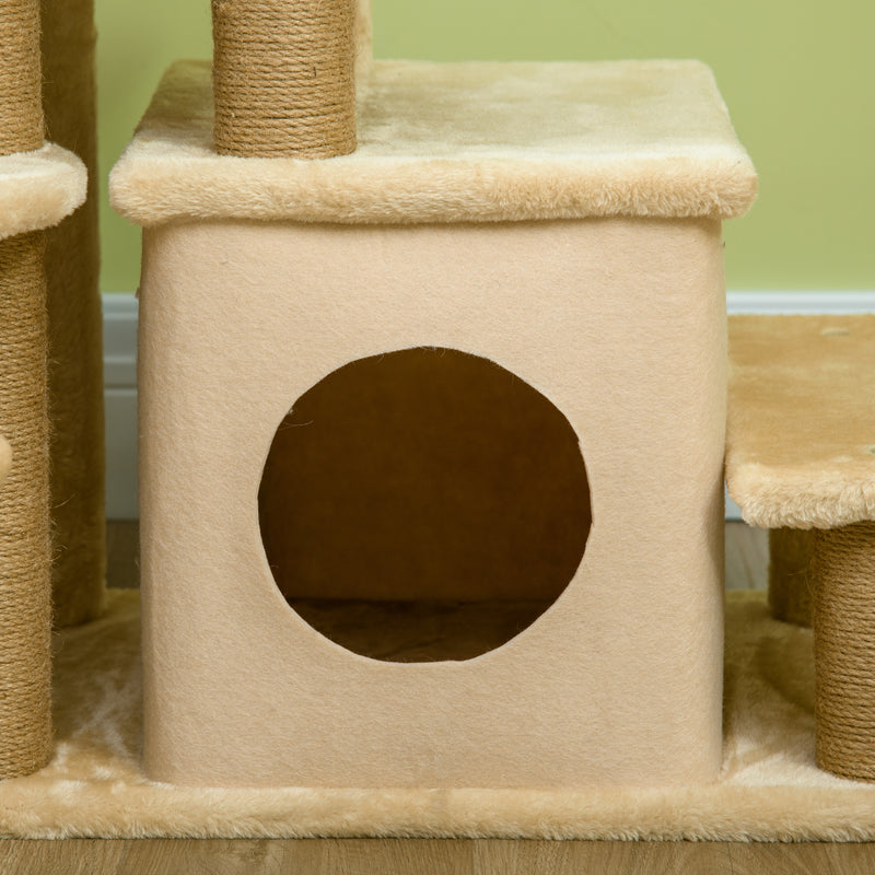 PawHut Dog Steps For Bed 4 Step Pet Stairs Cat House With Detachable Cover