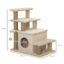 PawHut Dog Steps For Bed 4 Step Pet Stairs Cat House With Detachable Cover