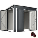 Outsunny Outdoor Storage Shed, 7.5 X 4.3ft Metal Garden Shed, Dark Grey