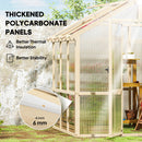 Outsunny 6.6 x 6ft Wooden Polycarbonate Greenhouse with Lockable Door, Brown