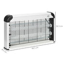 Outsunny 30W Mosquito Insect Killer Pest Bug Trap Lamp UV Fly Zapper Silver